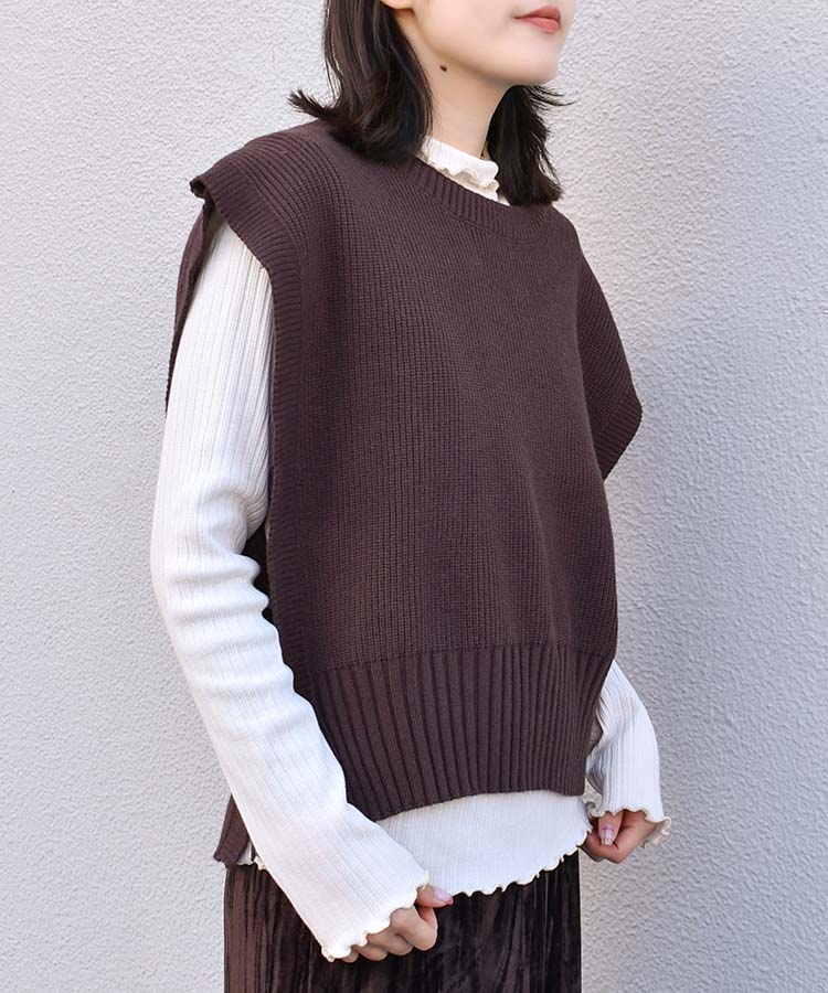 ≪SALE≫サイドリボンニットベスト