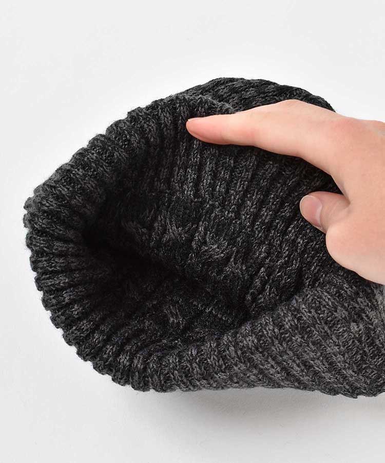 リバーシブル2WAYMIXリブ＆ケーブルニット帽