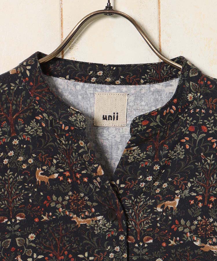 森の中の動物たち前開きワンピース