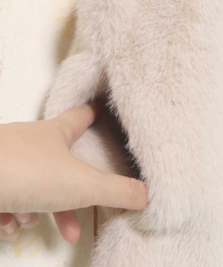 フェイクファーフード付ジレ