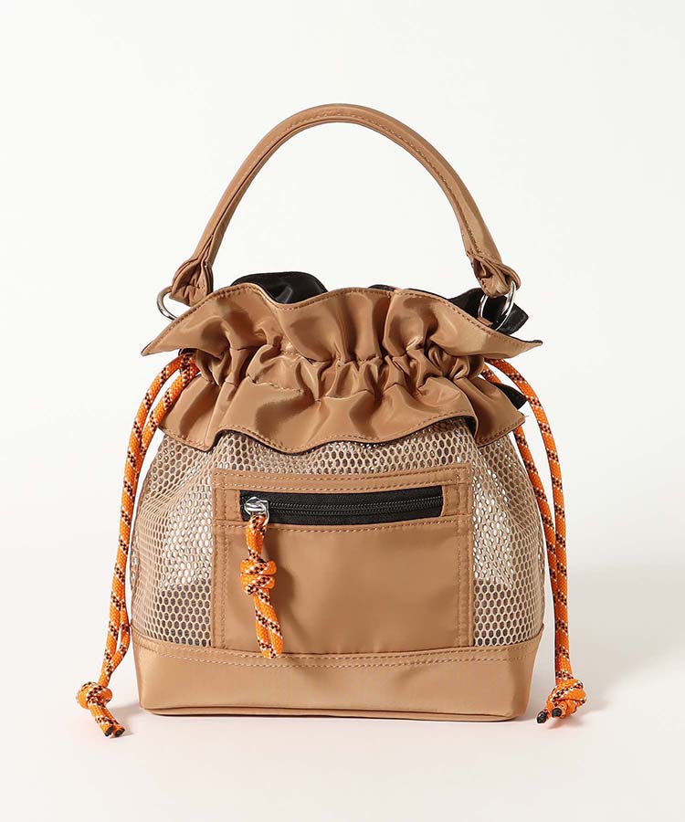 メッシュ2WAYナイロン巾着トート