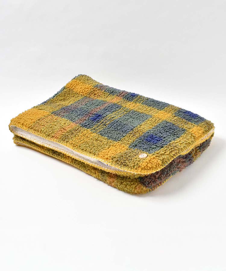 ボアチェックブランケット