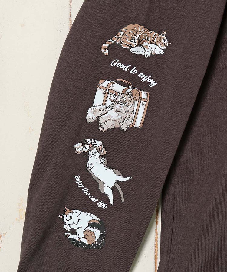 ネコ袖プリントロンT