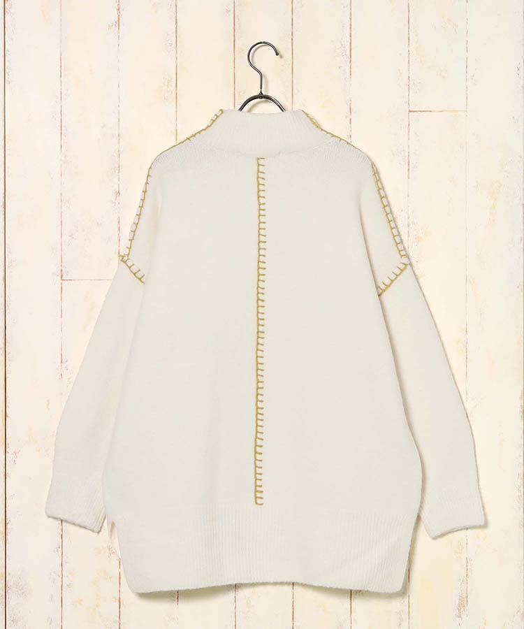 天竺配色ハンドステッチプルオーバー