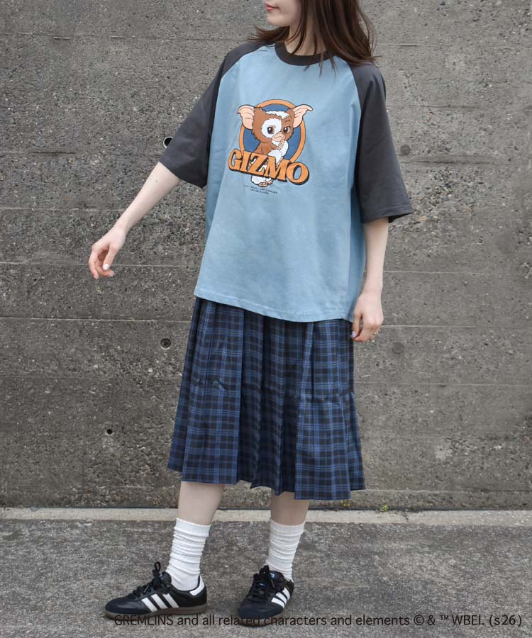 グレムリンラグランプリントTシャツ