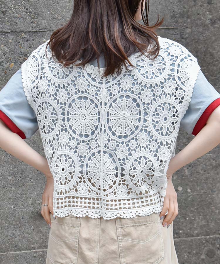 レースベストプルオーバー