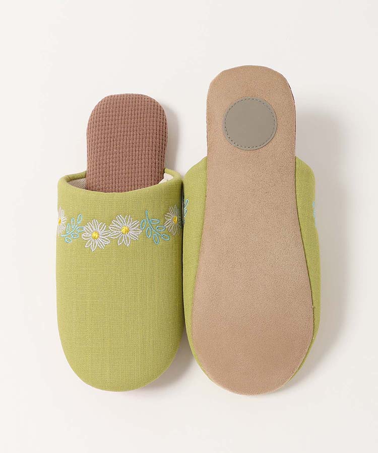 エンブロイダリーフラワースリッパ