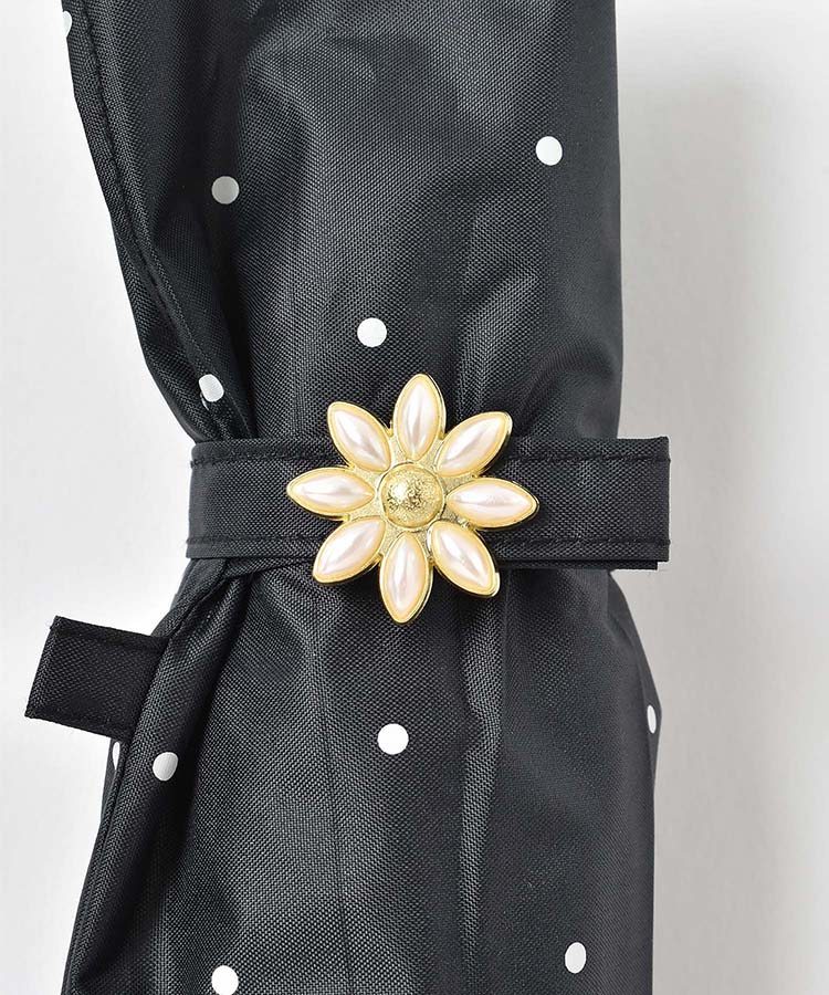 遮光ドットフラワーポイント晴雨兼用折りたたみ傘