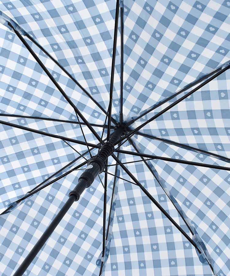 ギンガムハート雨長傘