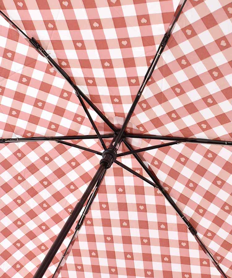 ギンガムハート折りたたみ傘