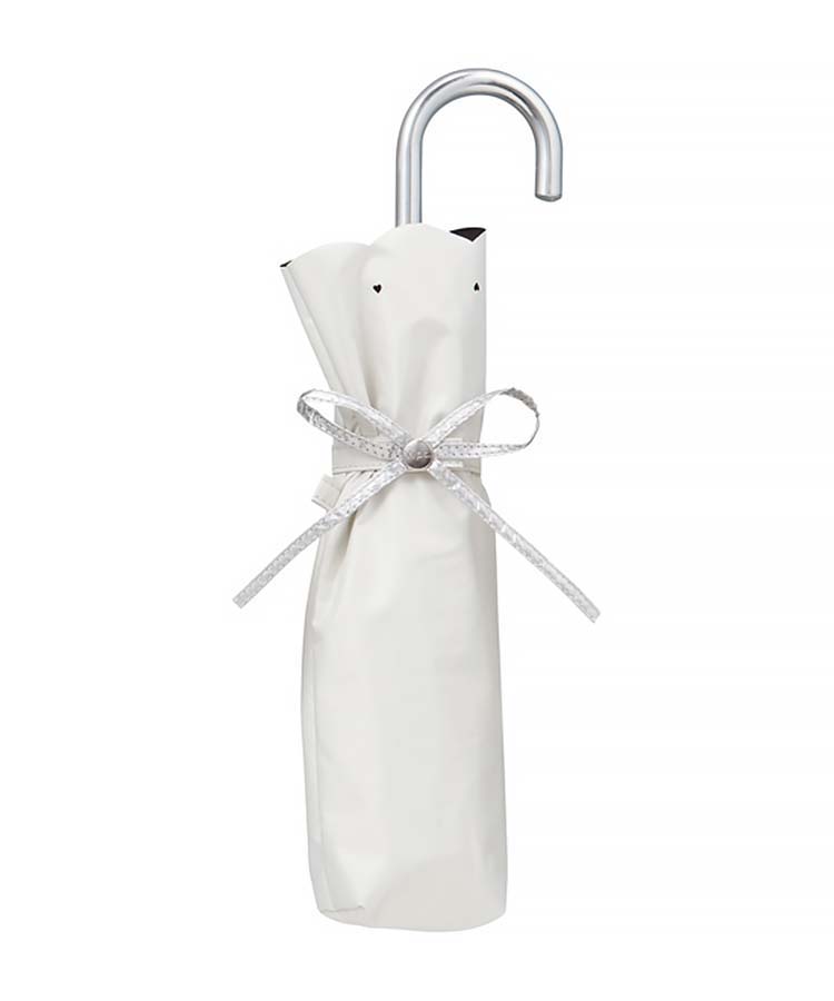 遮光シルバーリボンハート晴雨兼用折りたたみ傘