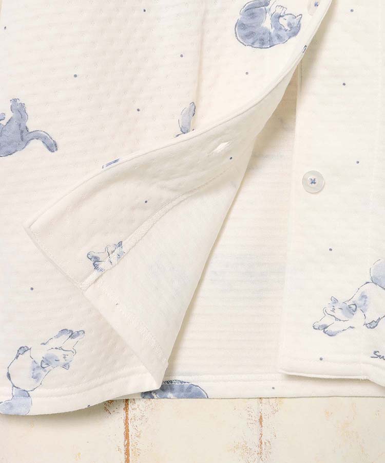 ねこ柄キルトパジャマ上下セット