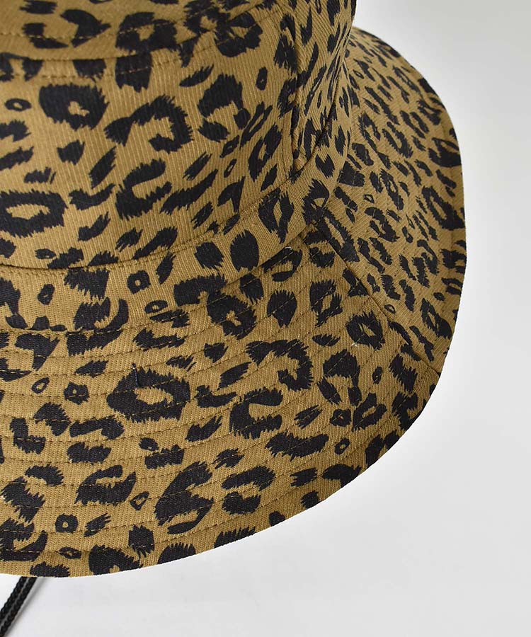 レオパードつば広ハット