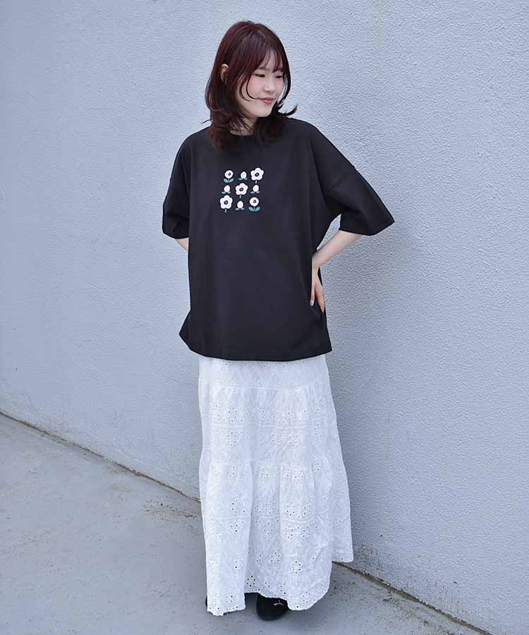 フラワーコットンＴシャツ
