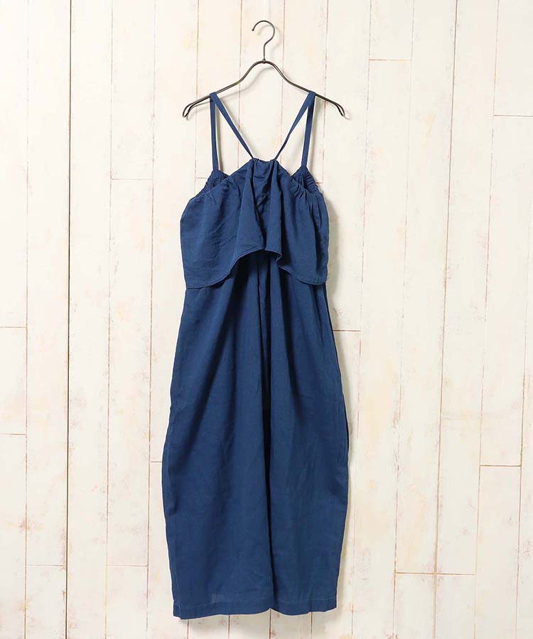 コットンガーゼデニムキャミワンピース