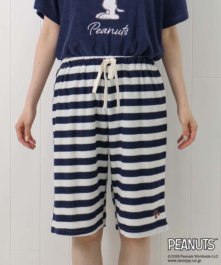 スヌーピー 半袖パイルルームウェア上下セット