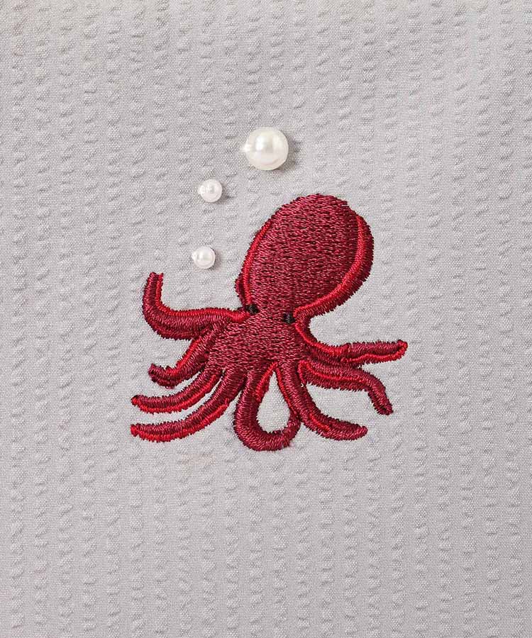 海洋生物パール刺繍ばね口ポーチ
