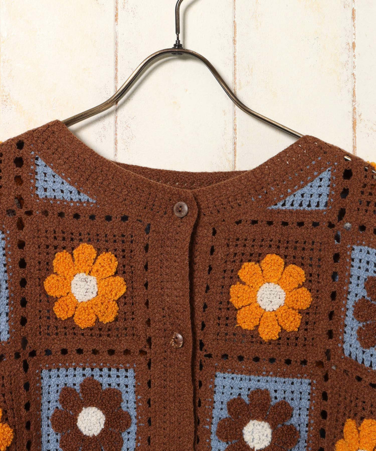 フラワーサガラ刺繍カーディガン