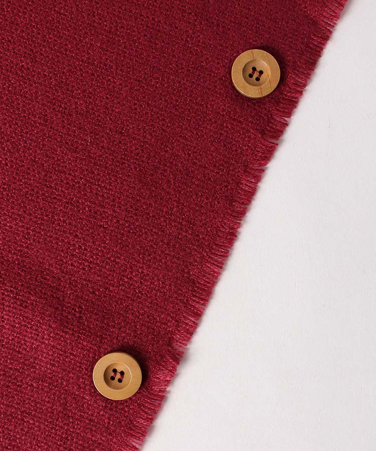 しっぽネコ刺繍無地2WAYストール