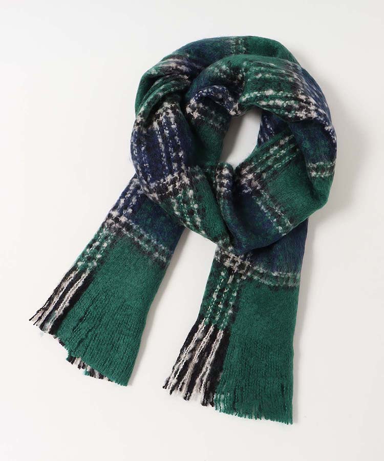 アクリルモヘアチェックストール