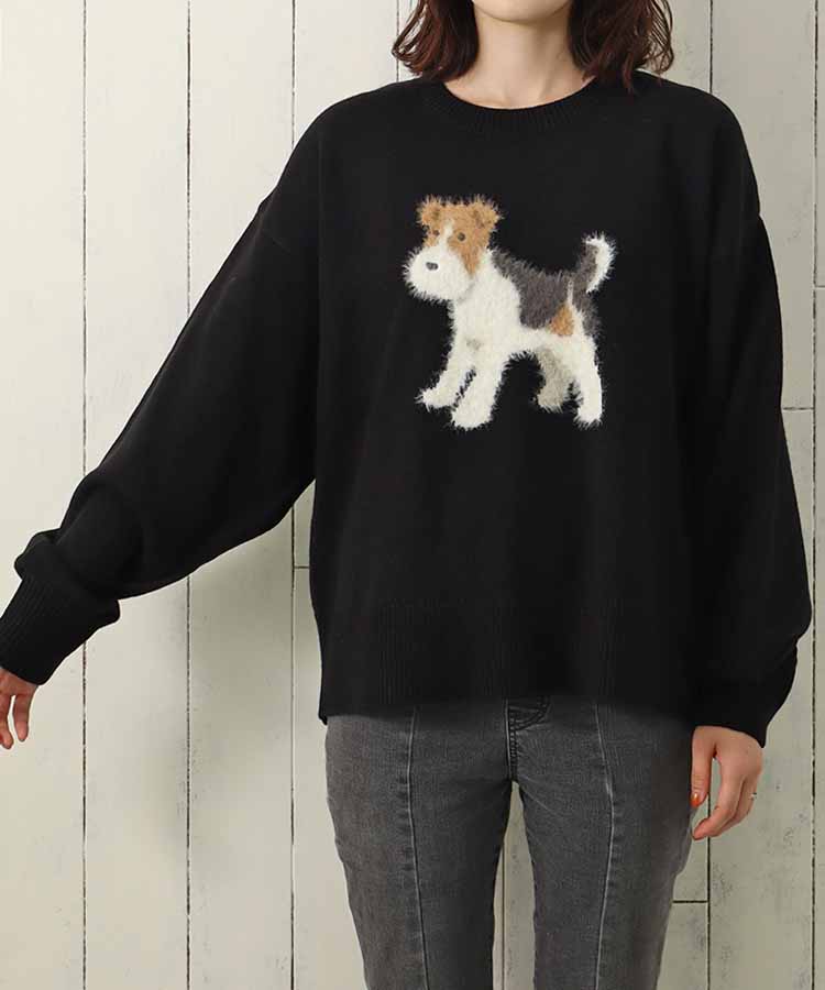 【WEB予約 12/11～順次発送】le petale Fluffy terrierニットプルオーバー