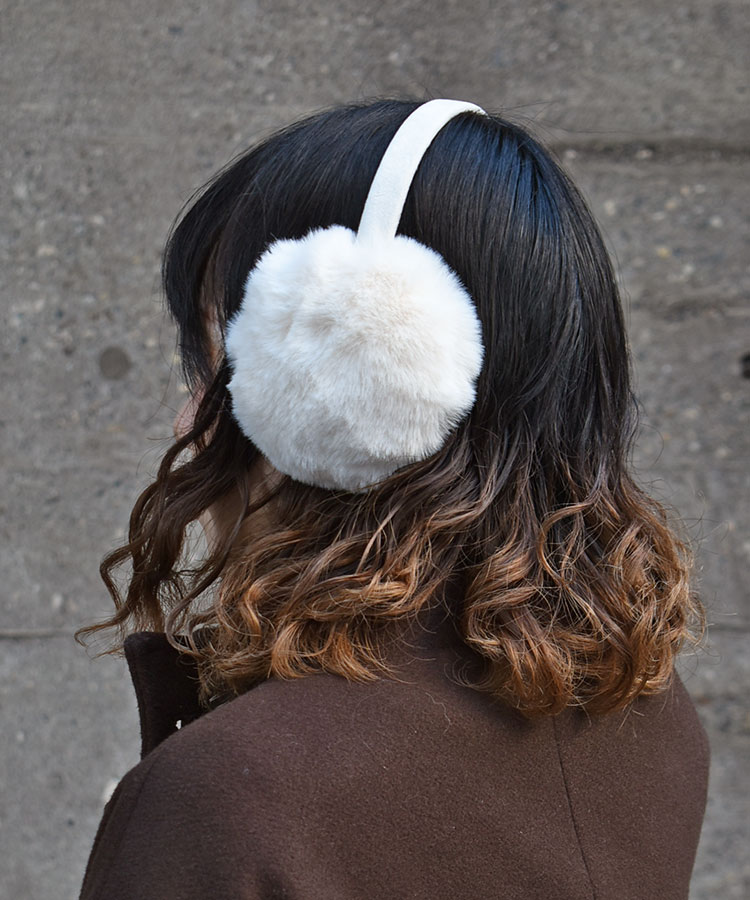 太アームフェイクファーイヤマフ