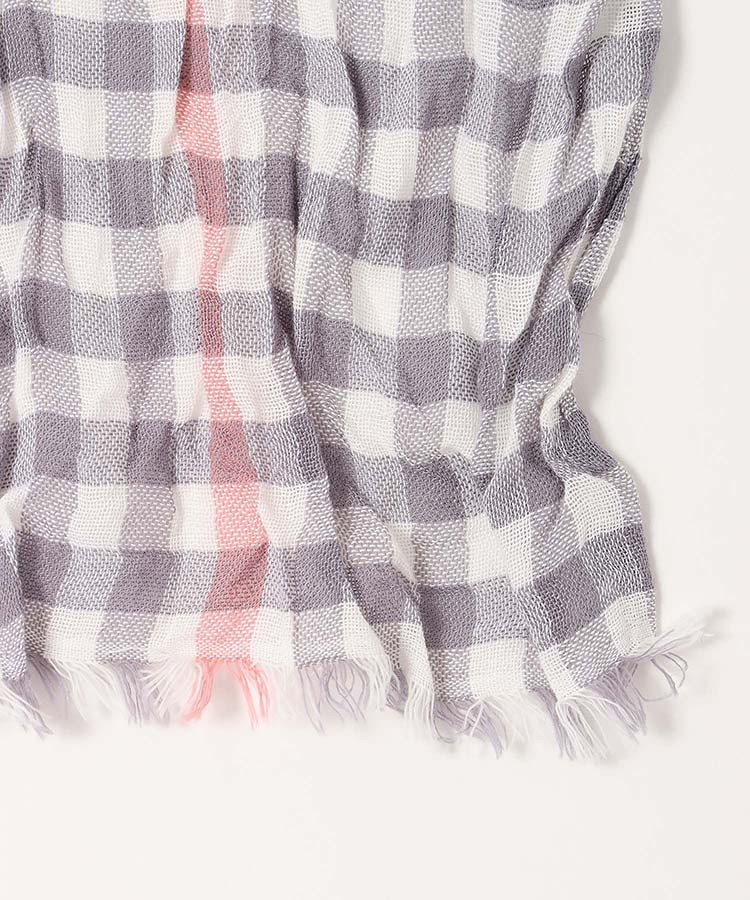 コットンモダールチェック柄ストール
