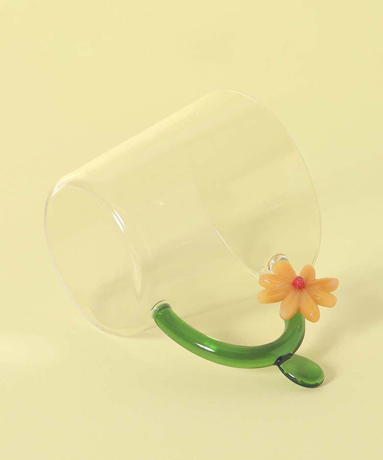 ≪SALE≫フラワーモチーフガラスマグ