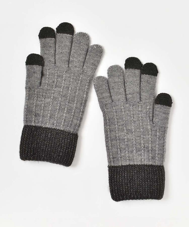 ≪SALE≫スマホタッチ配色ニットグローブ