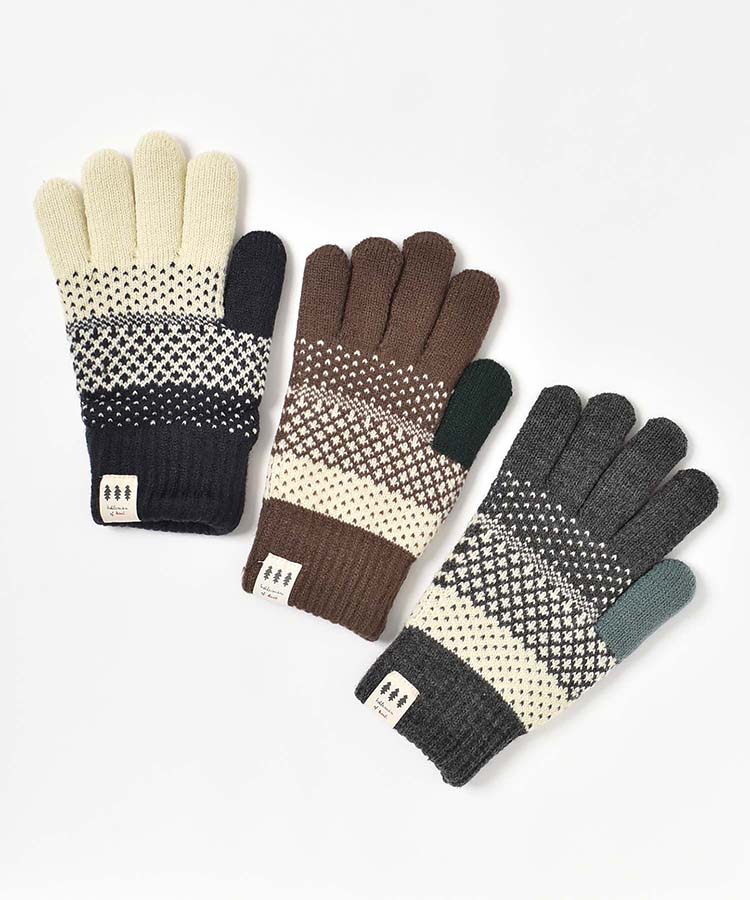 ≪SALE≫ノルディック柄ニットグローブ