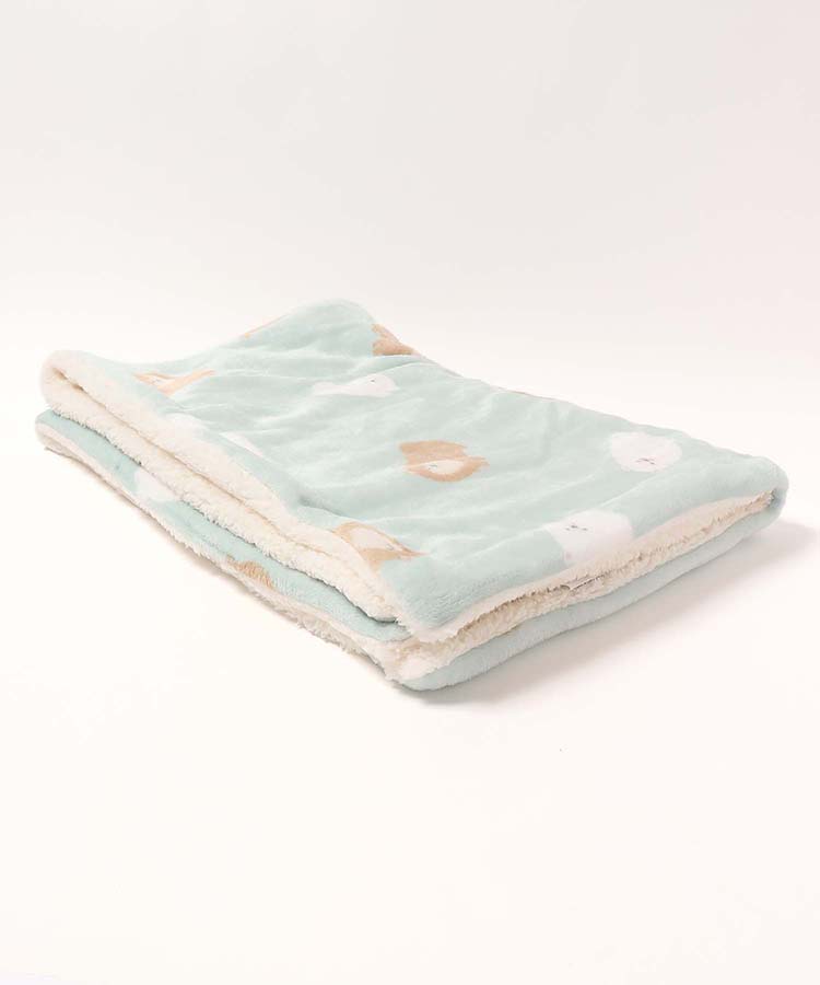 いぬボア付きブランケット