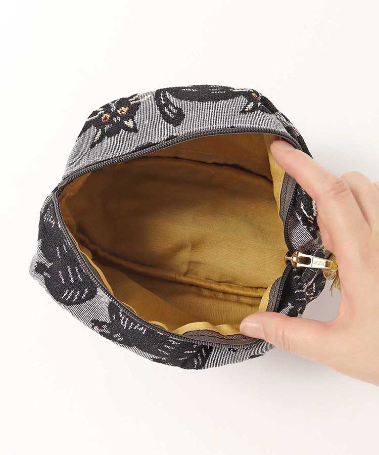 クラフトインディアネコマチ付ポーチ