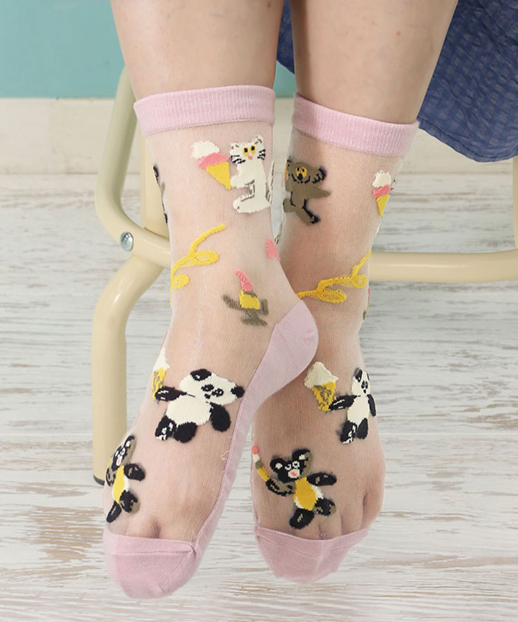 ≪SALE≫CYILABO総柄シースルーソックス