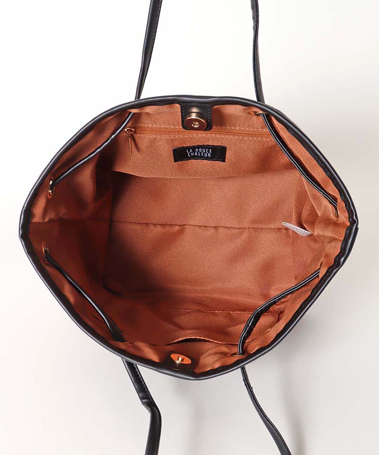 コージーチェック巾着バッグ