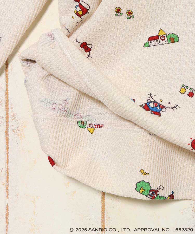 ハローキティワッフルルームウェア上下セット
