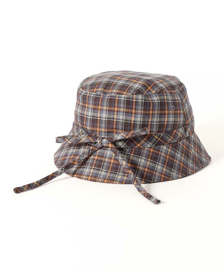 チェックリボンハット
