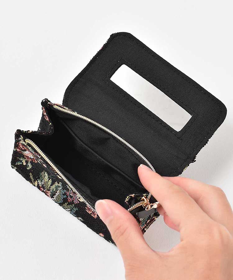 フロルシックミラー付きミニポーチ