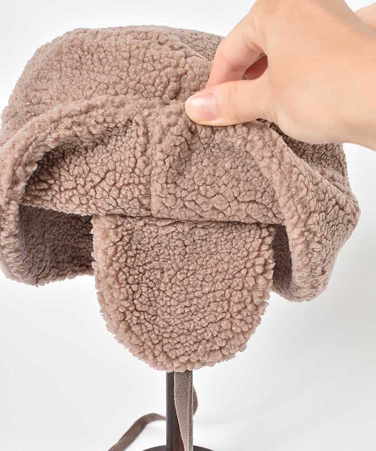 ボア耳付きハット