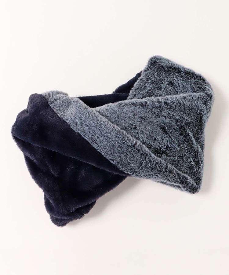 KANGOLスノートップファー配色スヌード