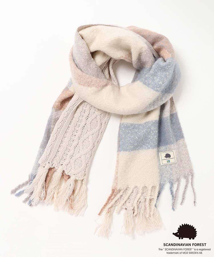スカンジナビアンフォレスト  チェックニットストール