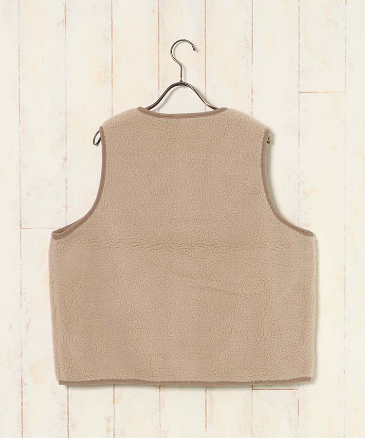 ボア無地ベスト