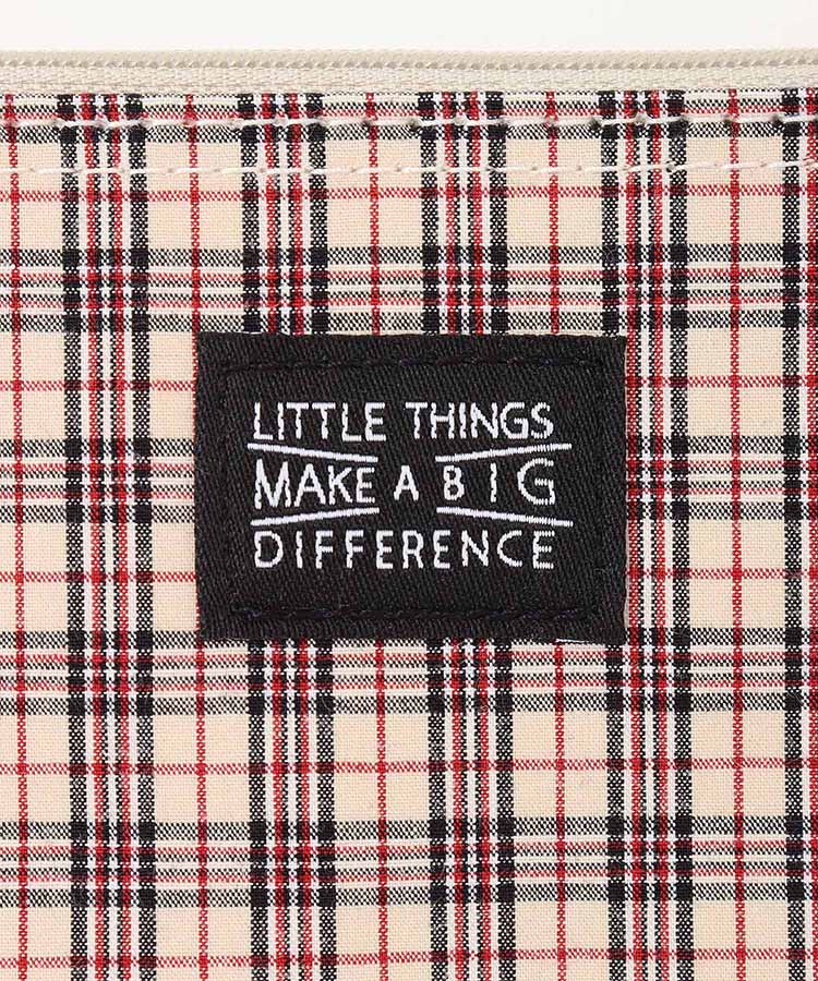 タイプライターチェック柄フラットポーチ