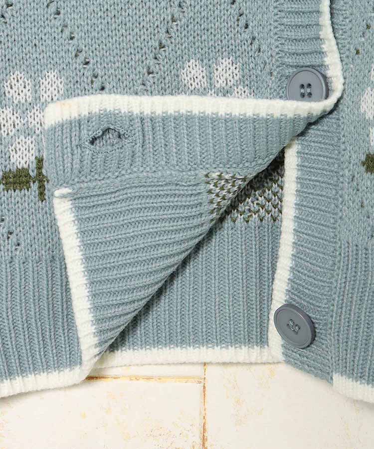 le petale フラワーダイヤニットカーディガン