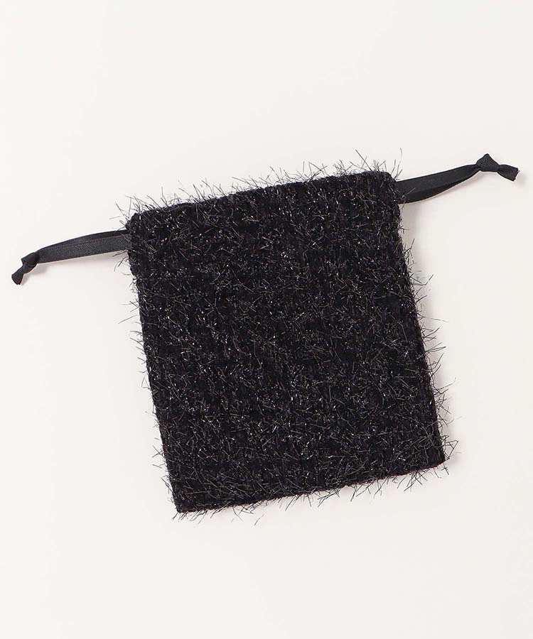 プチリンドラメニットリボンミニ巾着