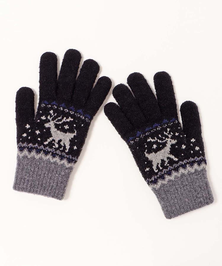 裏起毛トナカイニットグローブL