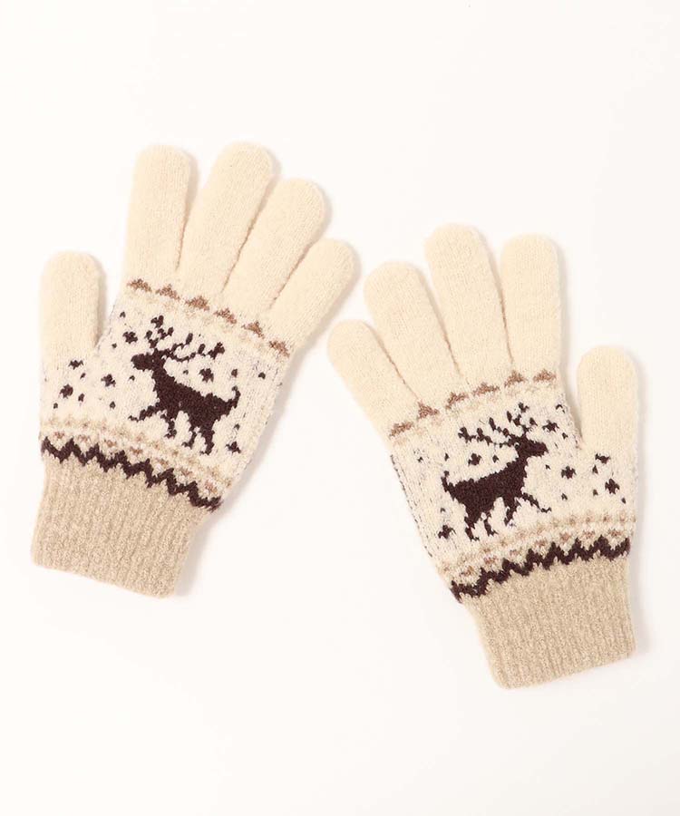 裏起毛トナカイニットグローブ