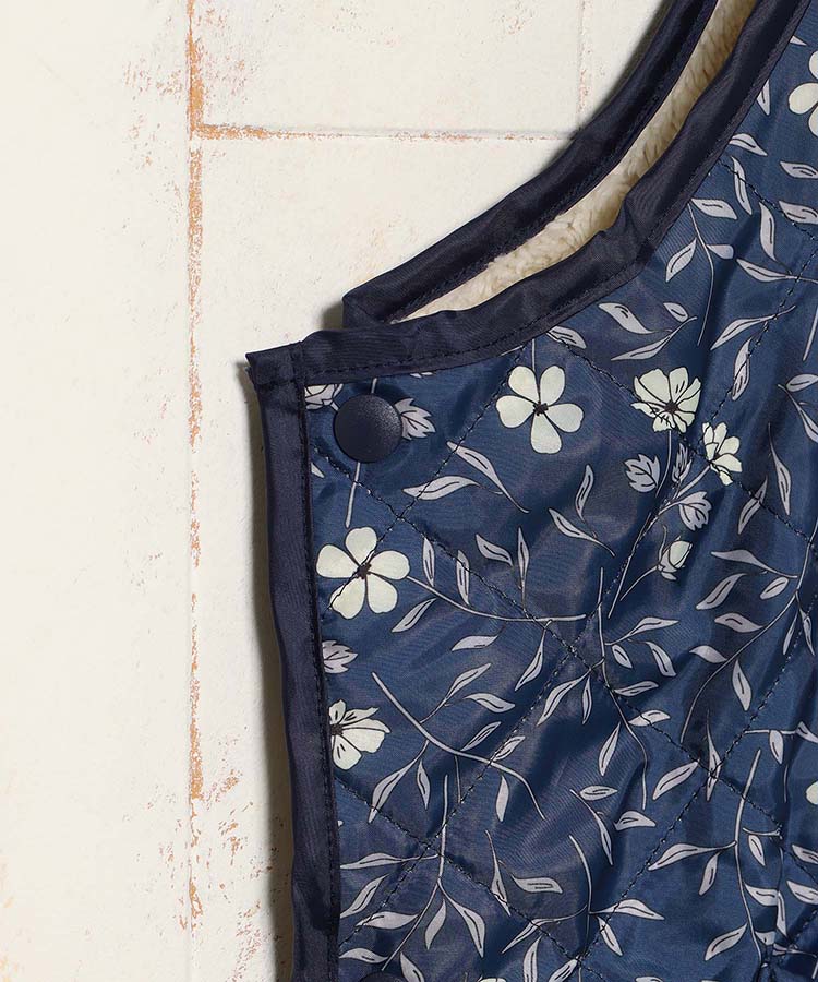ボアキルトフラワーエプロン