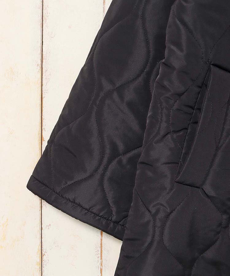 中綿ボア付きキルトコート