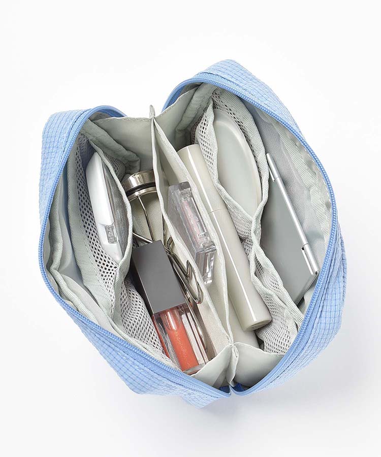 ドッグリボン多ポケットリップルポーチ