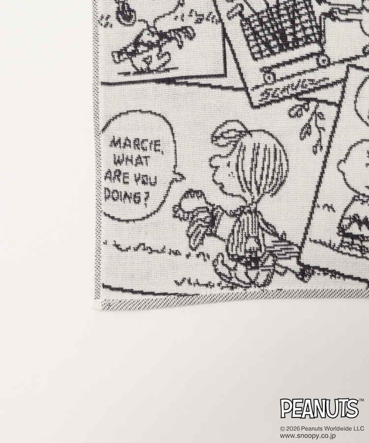 PEANUTS モノトーン三重ガーゼハンカチ